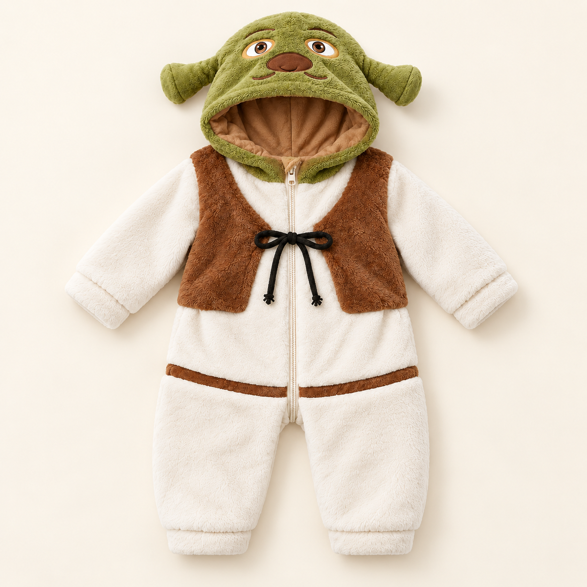 Shrek plush baby onesie front view
